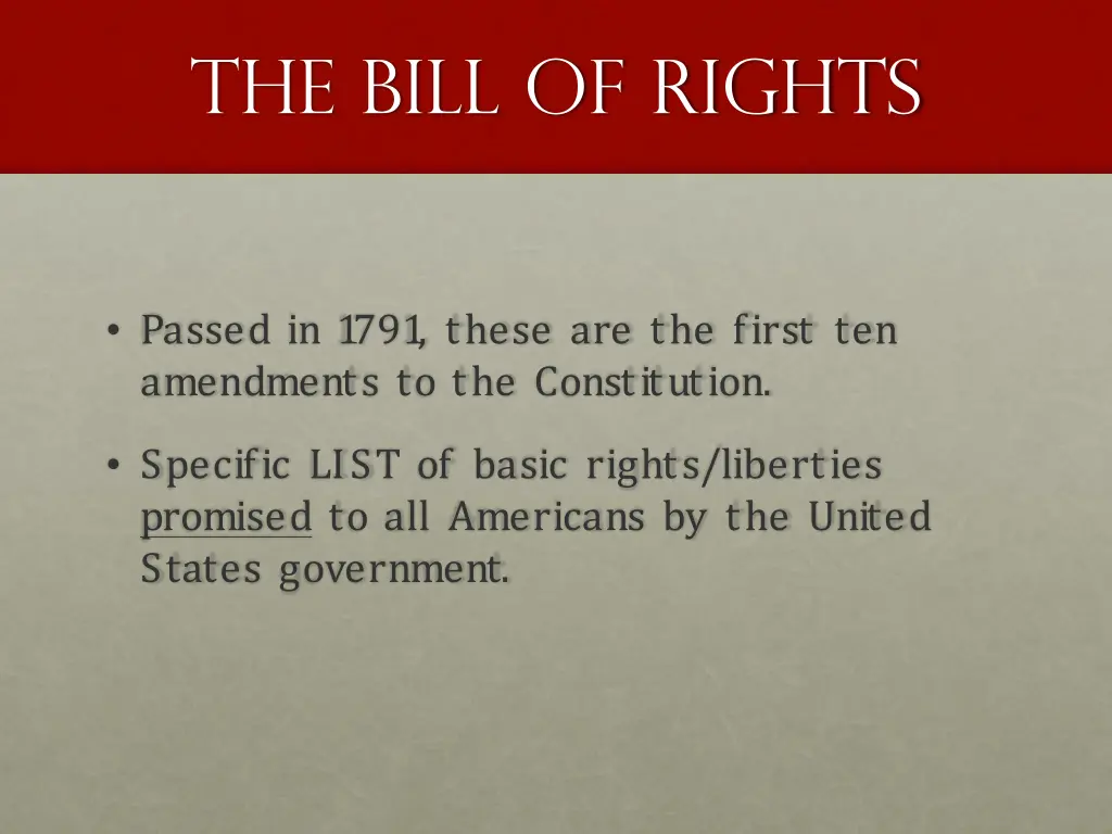 the bill of rights