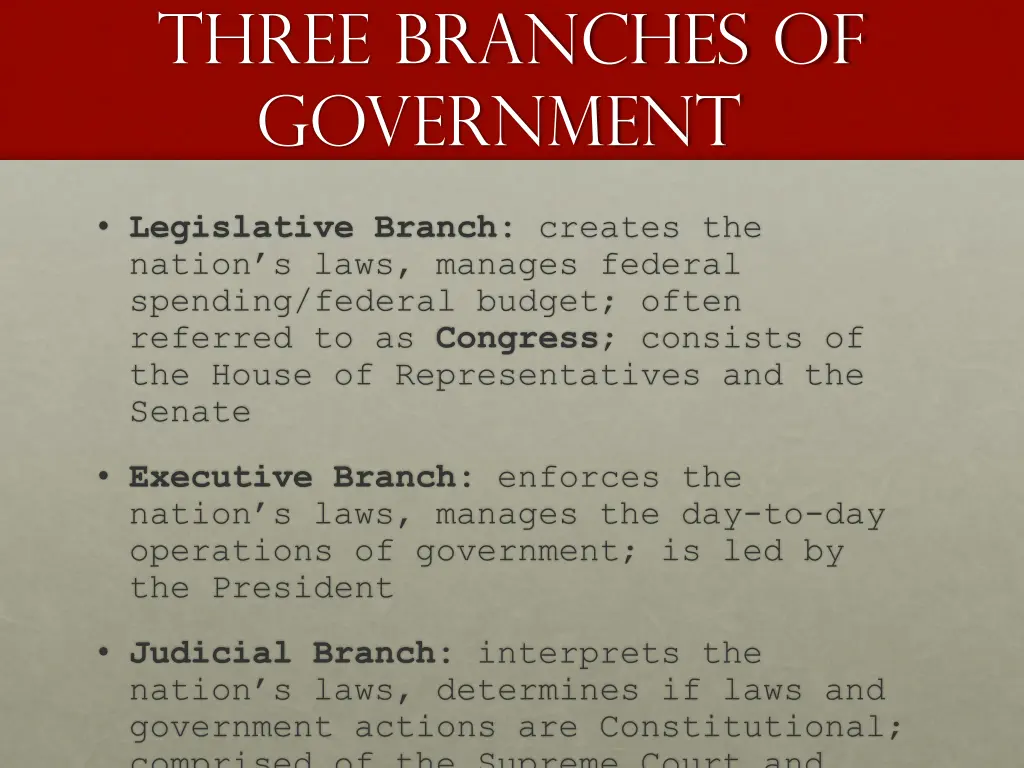 three branches of government