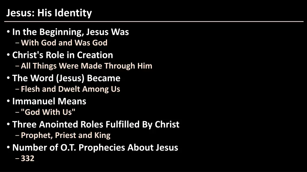 jesus his identity