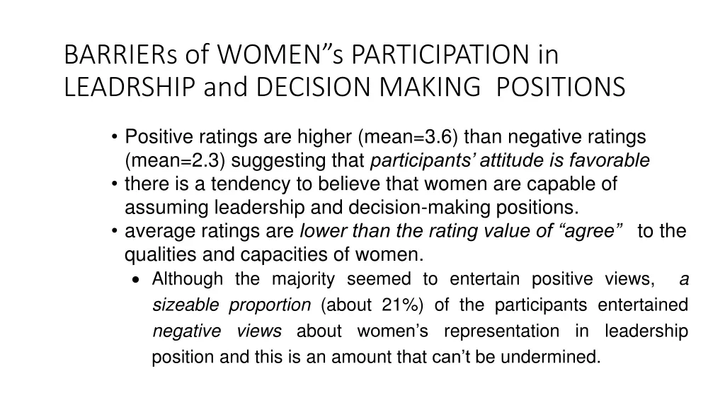 barriers of women s participation in leadrship