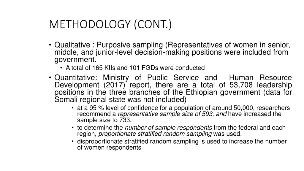 methodology cont