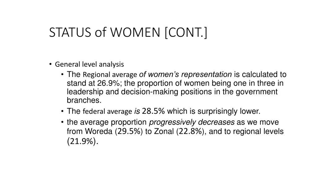 status of women cont 5