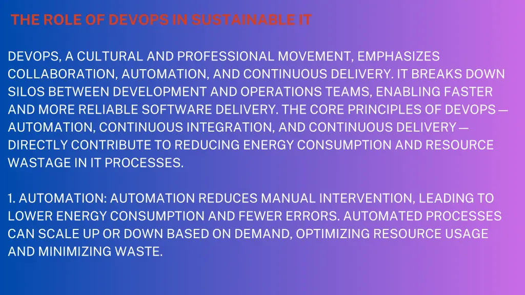 the role of devops in sustainable it