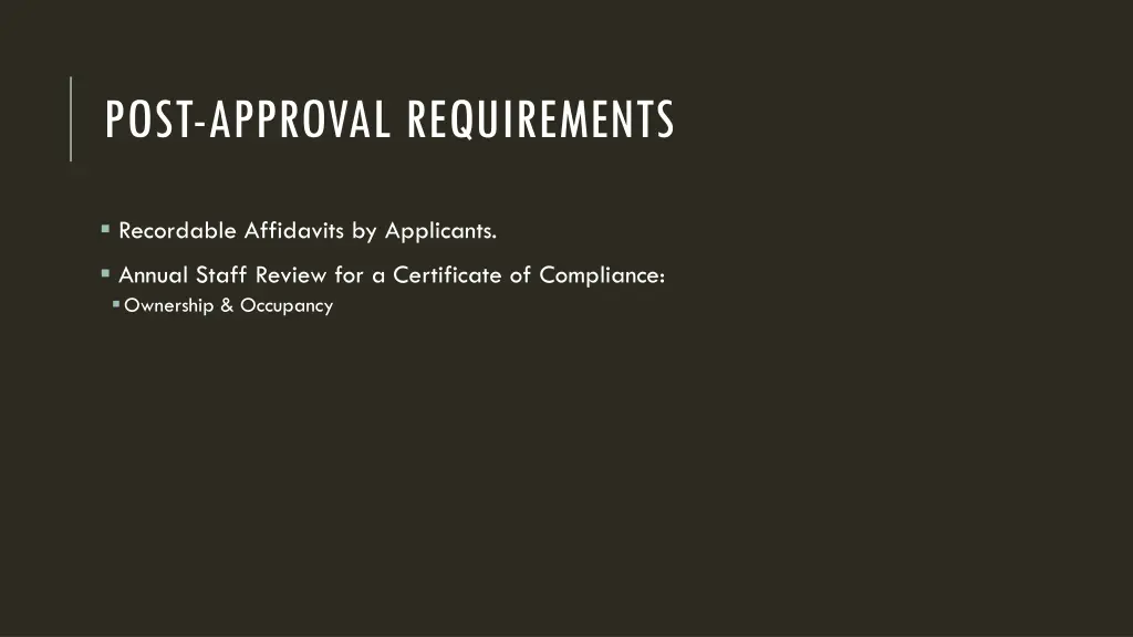 post approval requirements