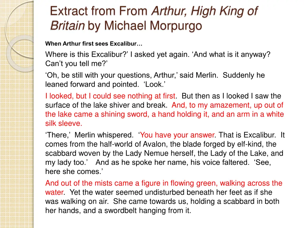 extract from from arthur high king of britain