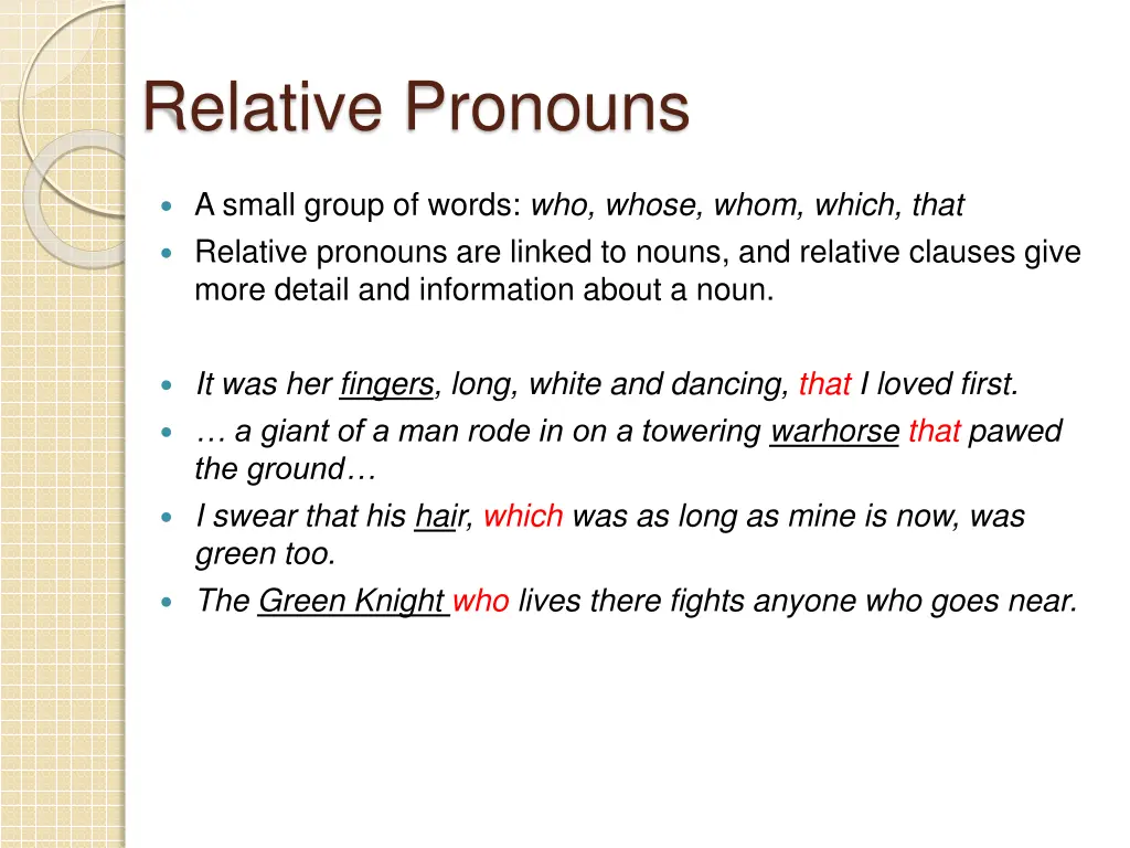 relative pronouns