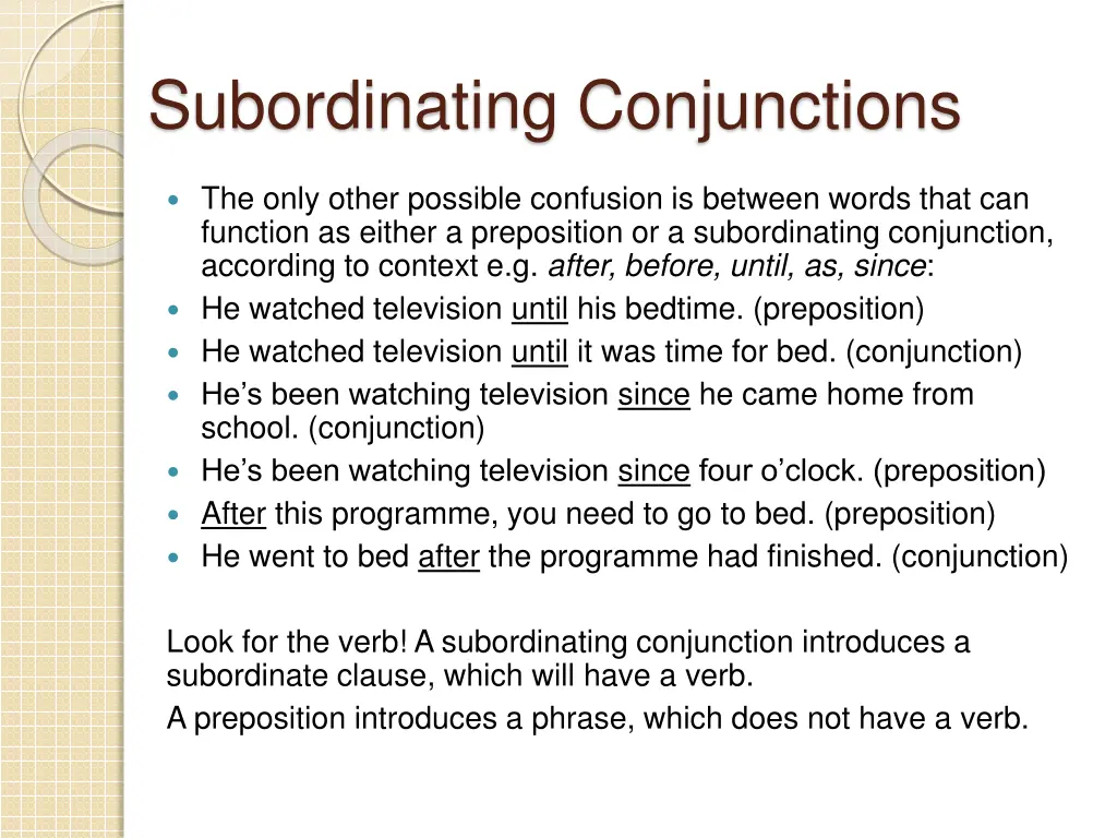 subordinating conjunctions 1