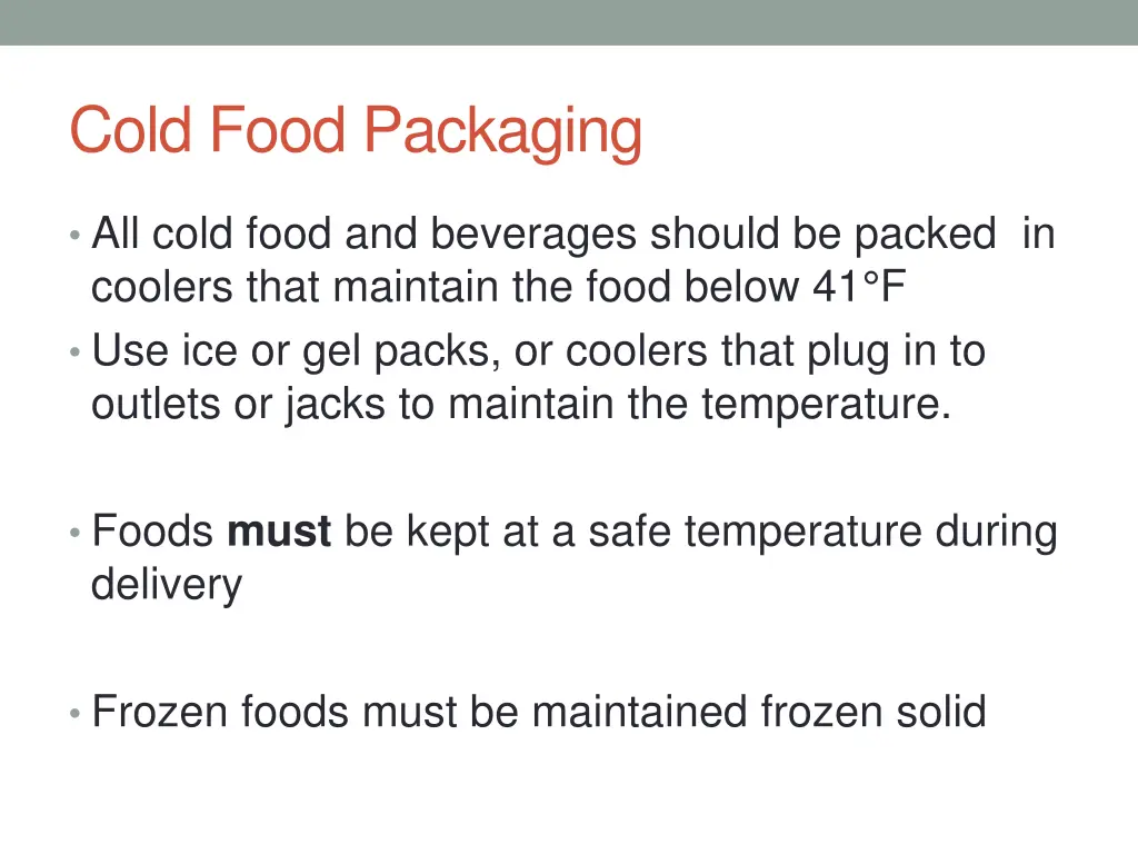 cold food packaging