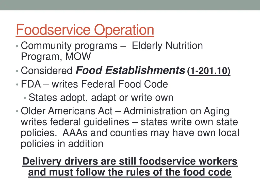 foodservice operation community programs elderly