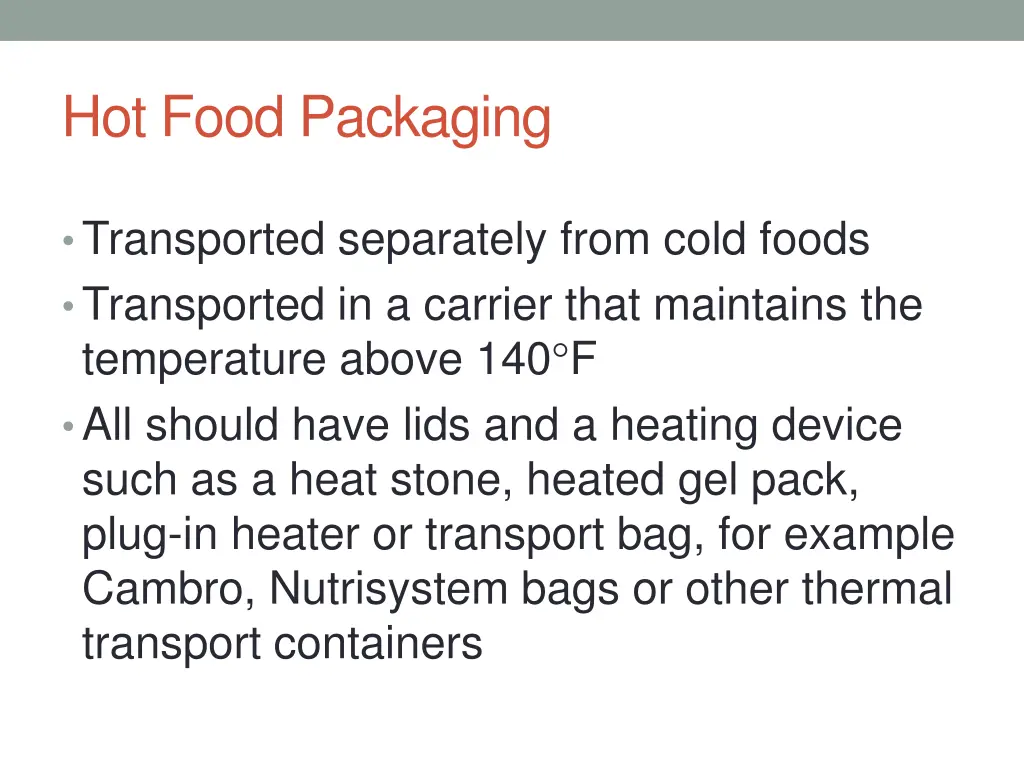 hot food packaging