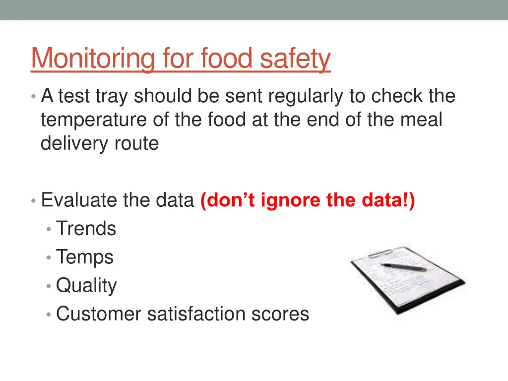 monitoring for food safety