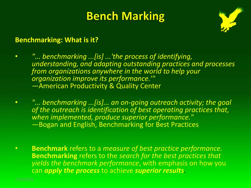 benchmarking what is it