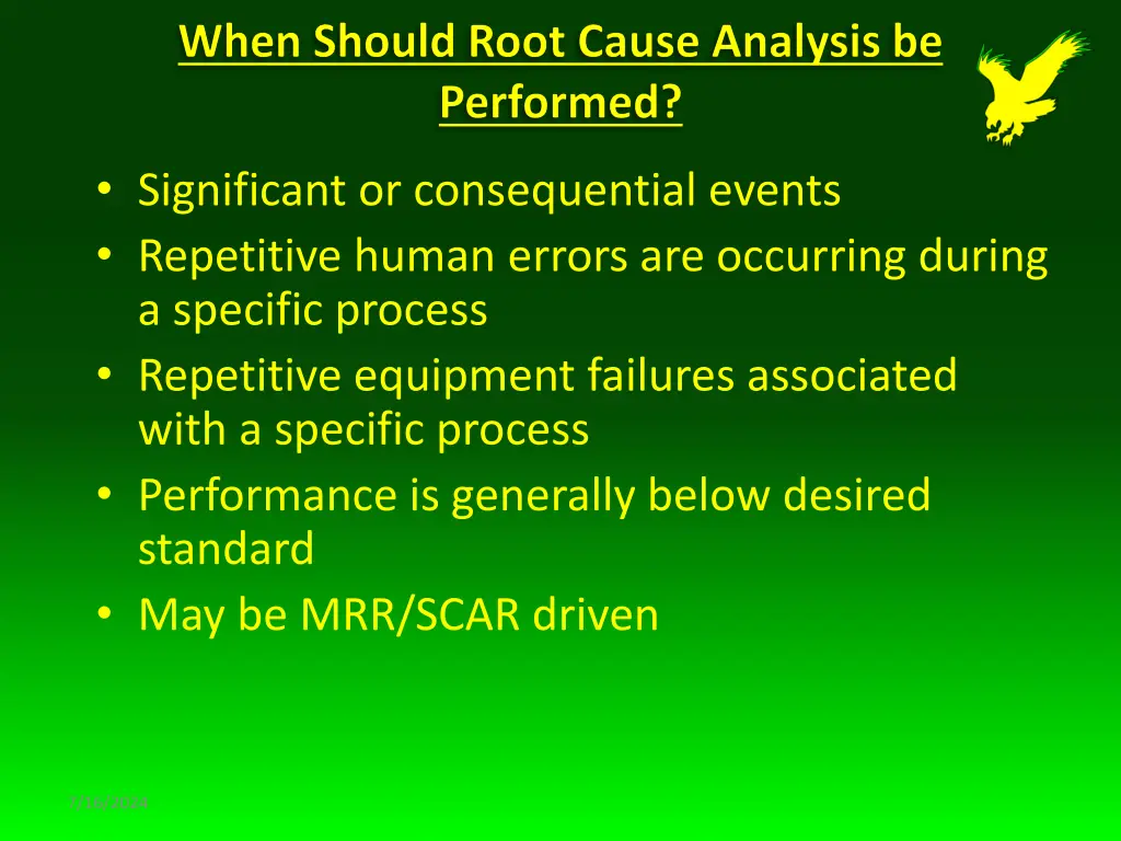 significant or consequential events repetitive