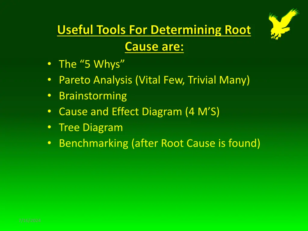 the 5 whys pareto analysis vital few trivial many