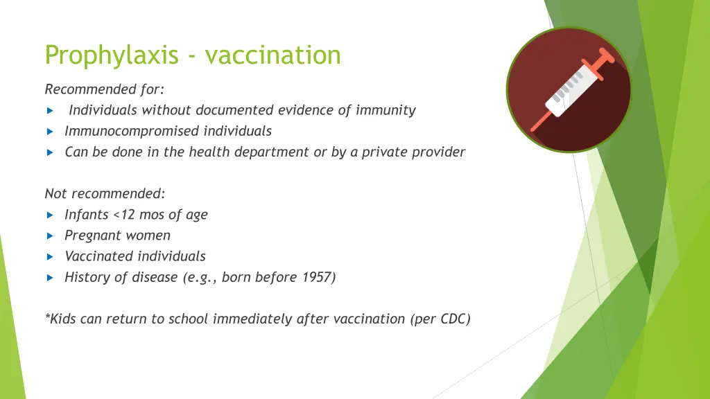 prophylaxis vaccination