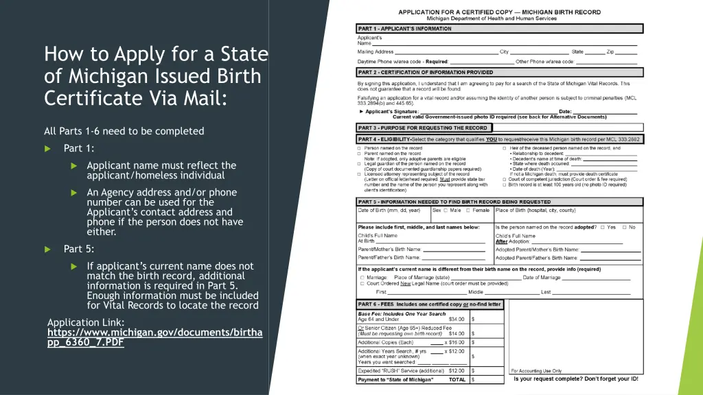 how to apply for a state of michigan issued birth 1