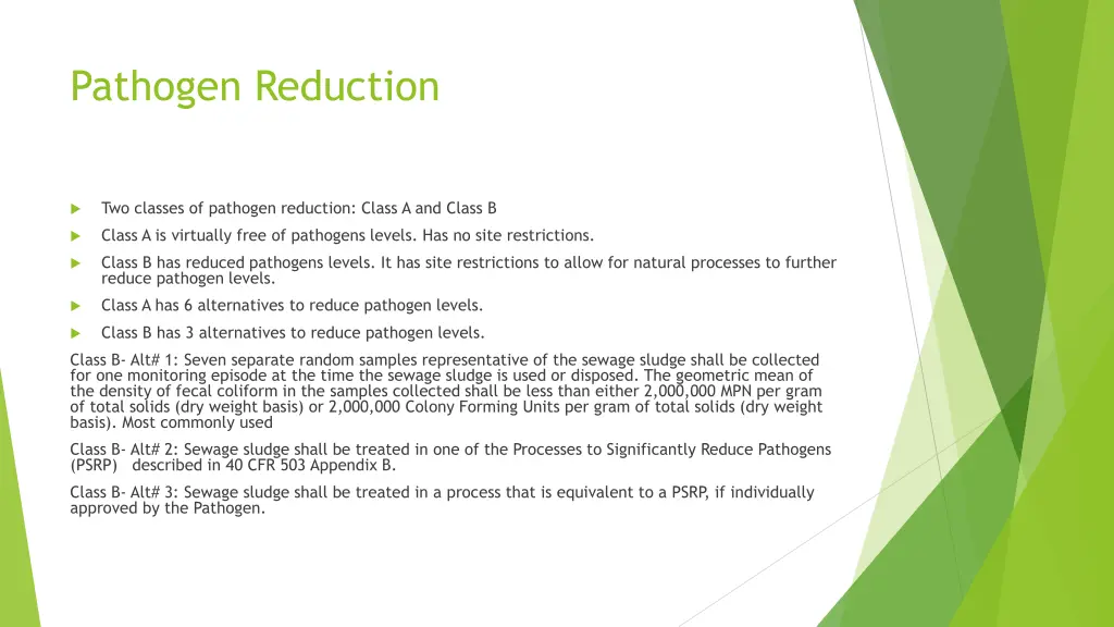 pathogen reduction