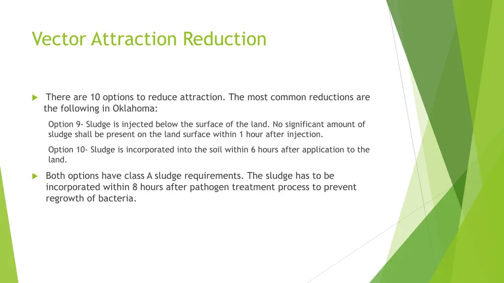 vector attraction reduction