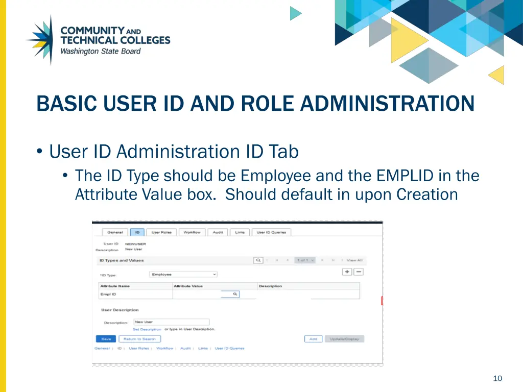 basic user id and role administration 1