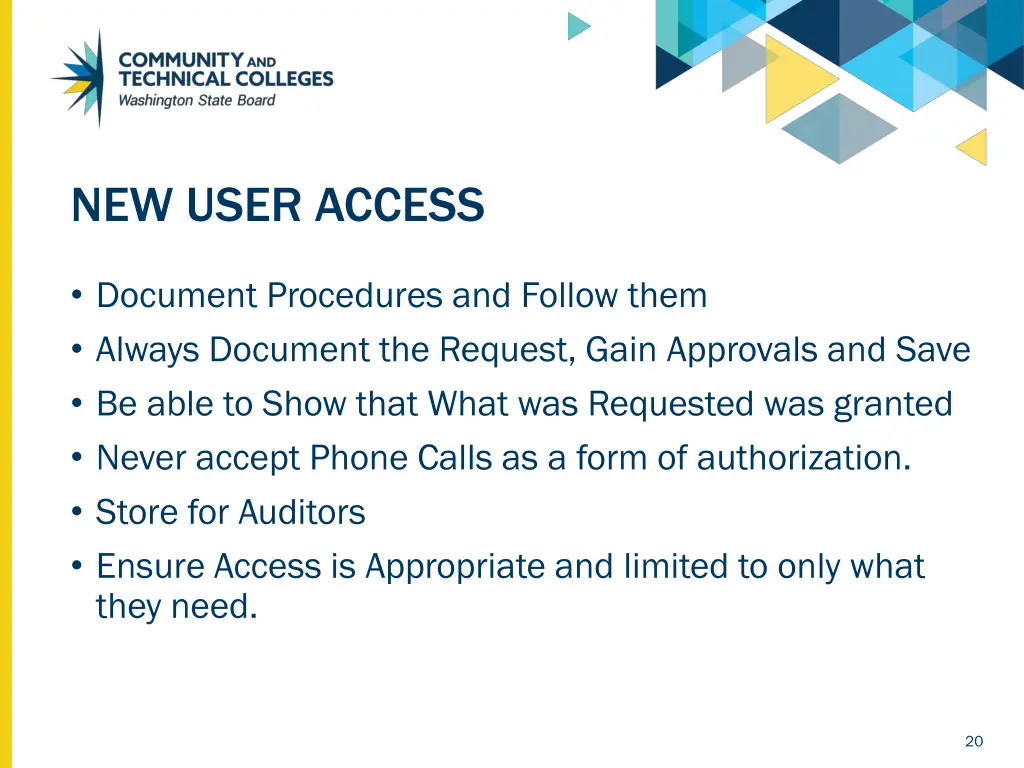 new user access