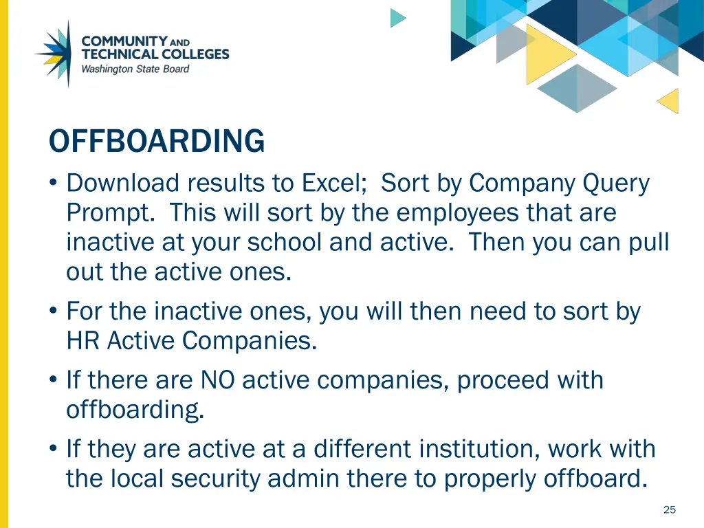 offboarding download results to excel sort