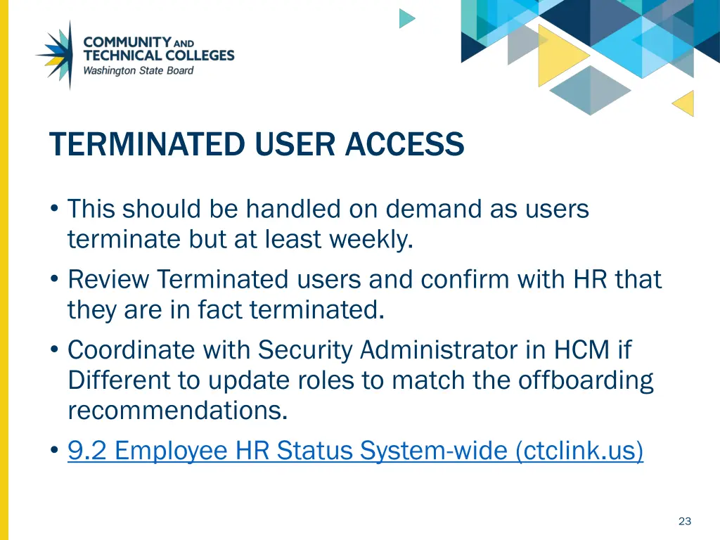 terminated user access