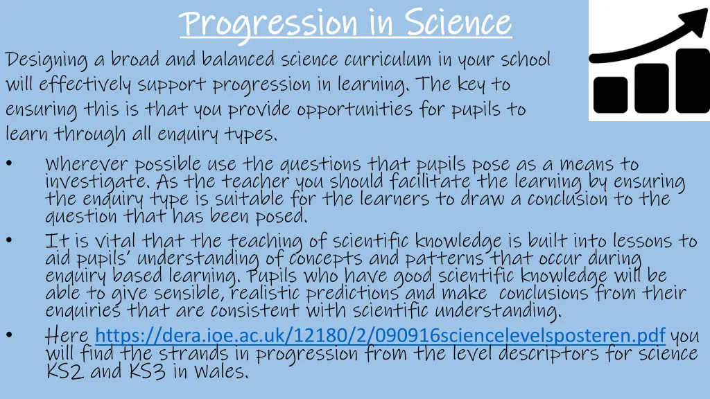 progression in science progression in science