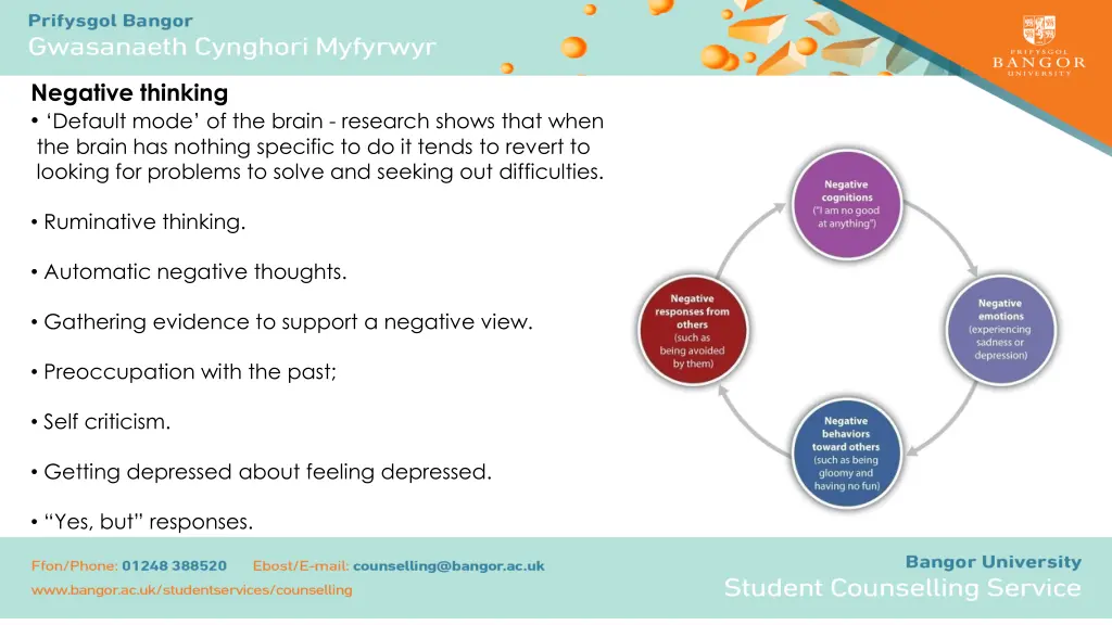 negative thinking default mode of the brain