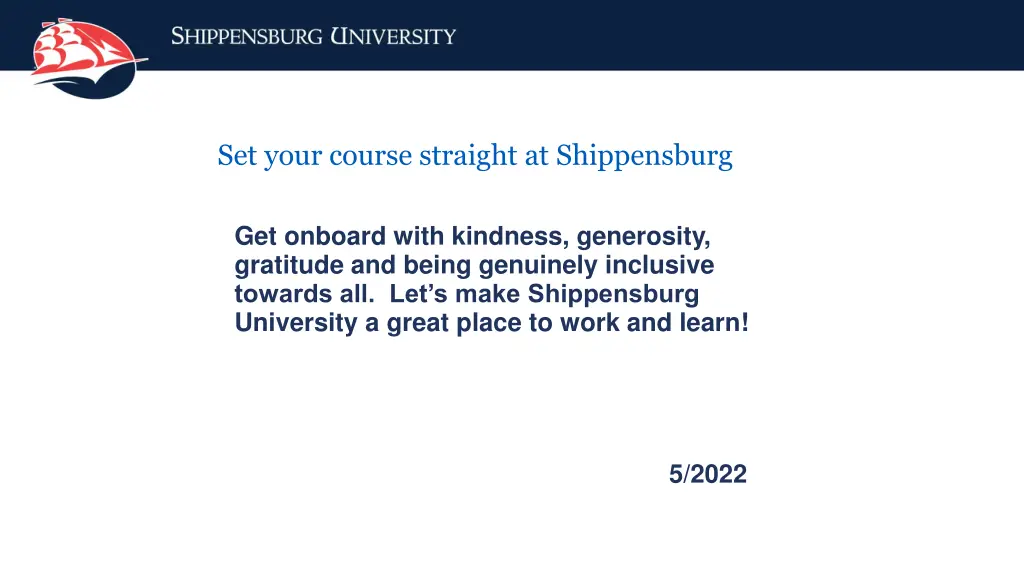 set your course straight at shippensburg