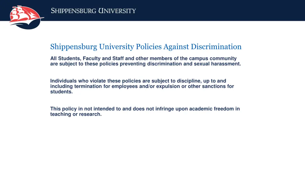 shippensburg university policies against