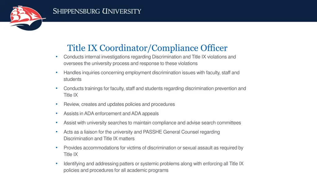 title ix coordinator compliance officer