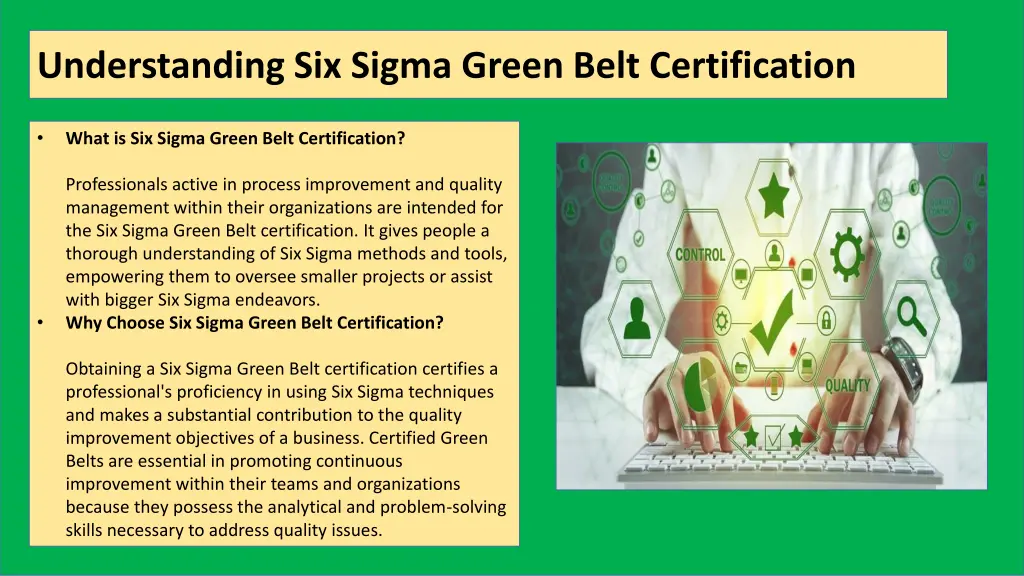 understanding six sigma green belt certification