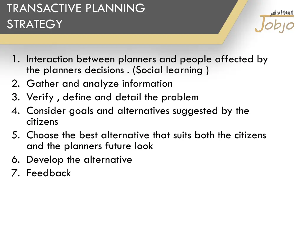 transactive planning strategy