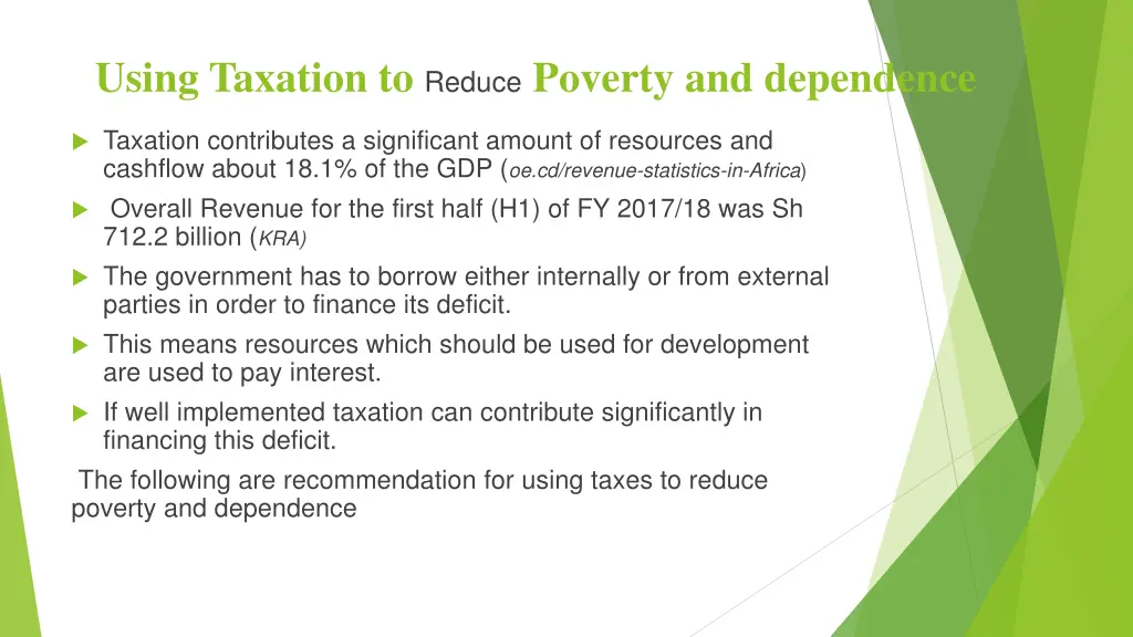 using taxation to reduce poverty and dependence 1