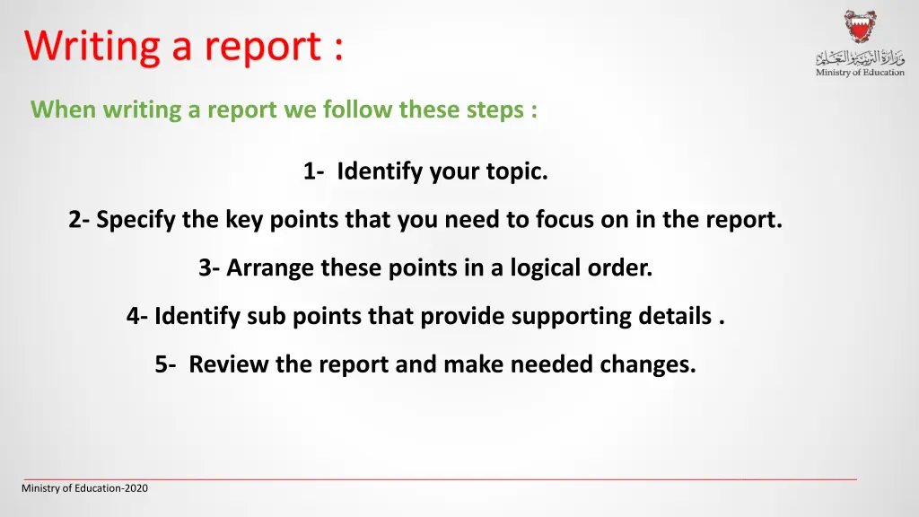 writing a report