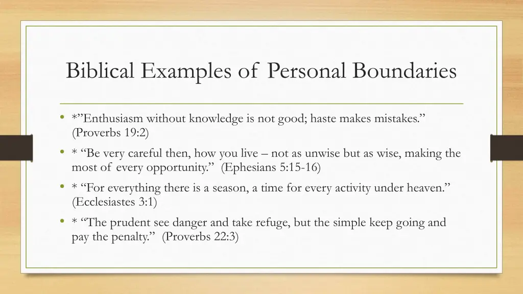 biblical examples of personal boundaries