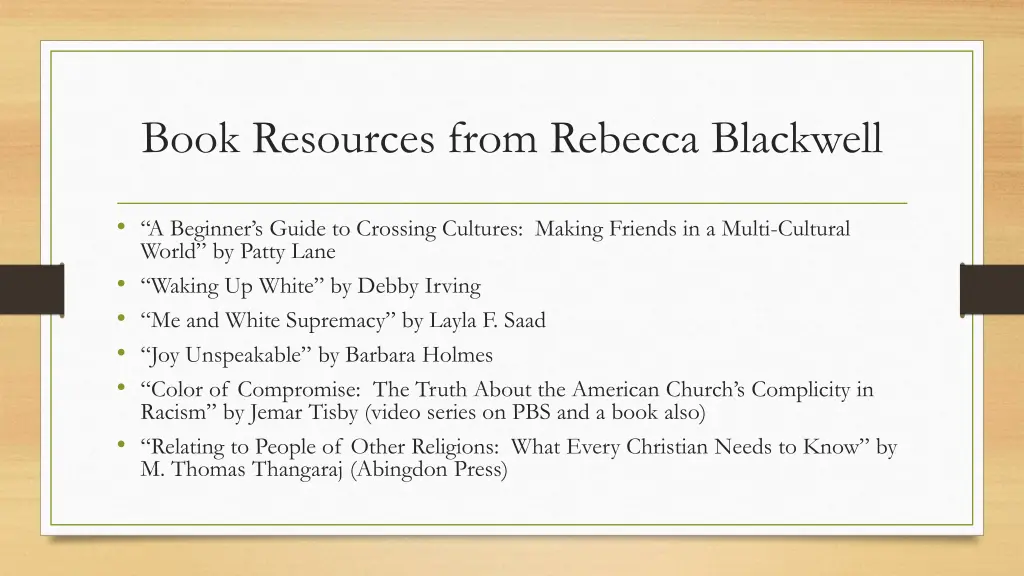 book resources from rebecca blackwell