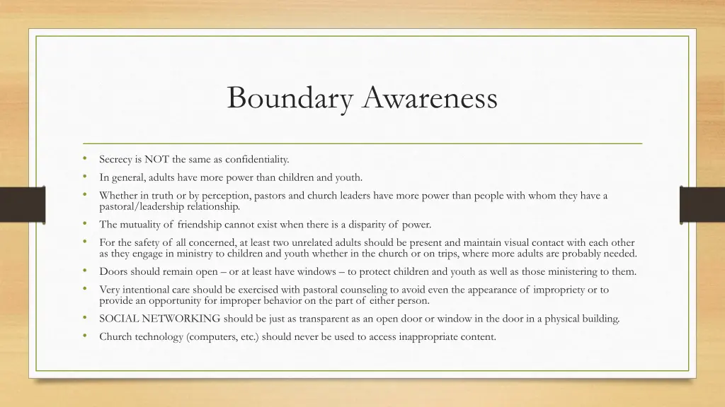 boundary awareness