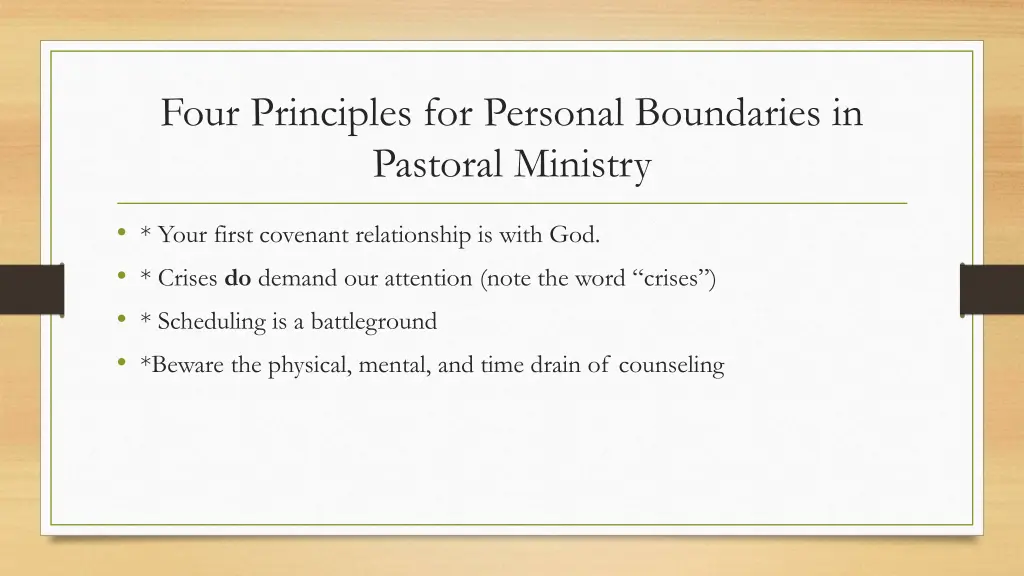 four principles for personal boundaries