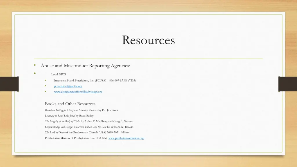 resources