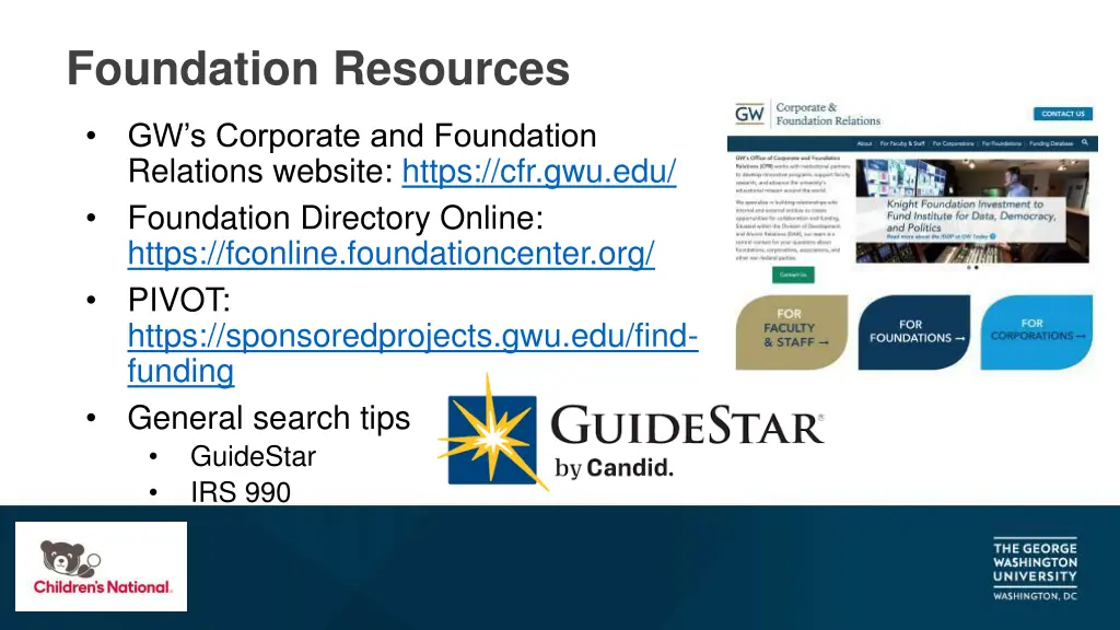 foundation resources