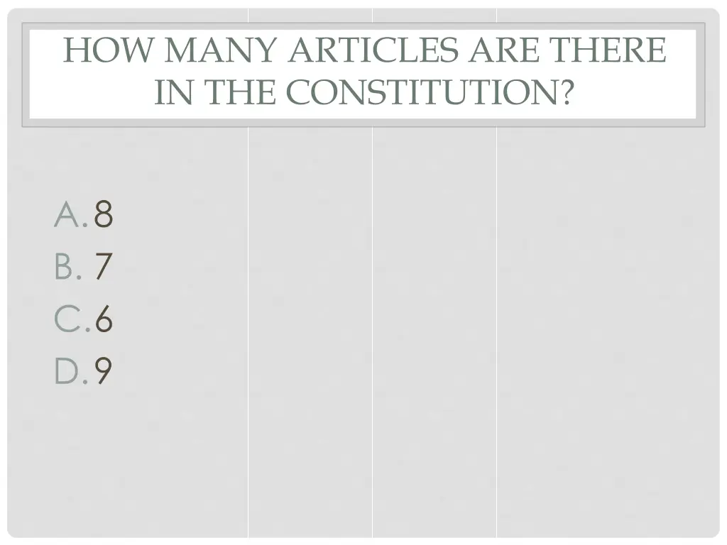 how many articles are there in the constitution