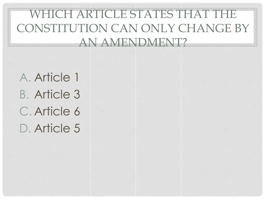 which article states that the constitution