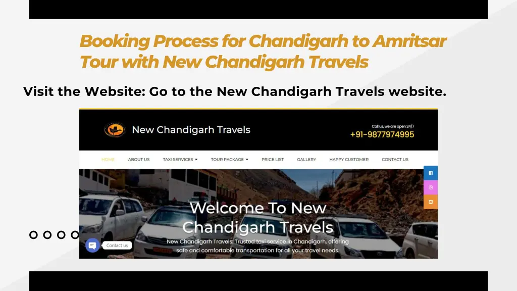 booking process for chandigarh to amritsar tour