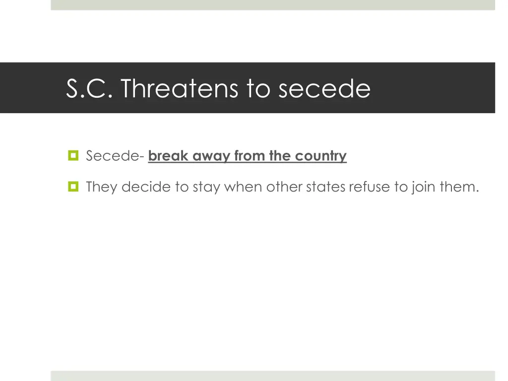 s c threatens to secede