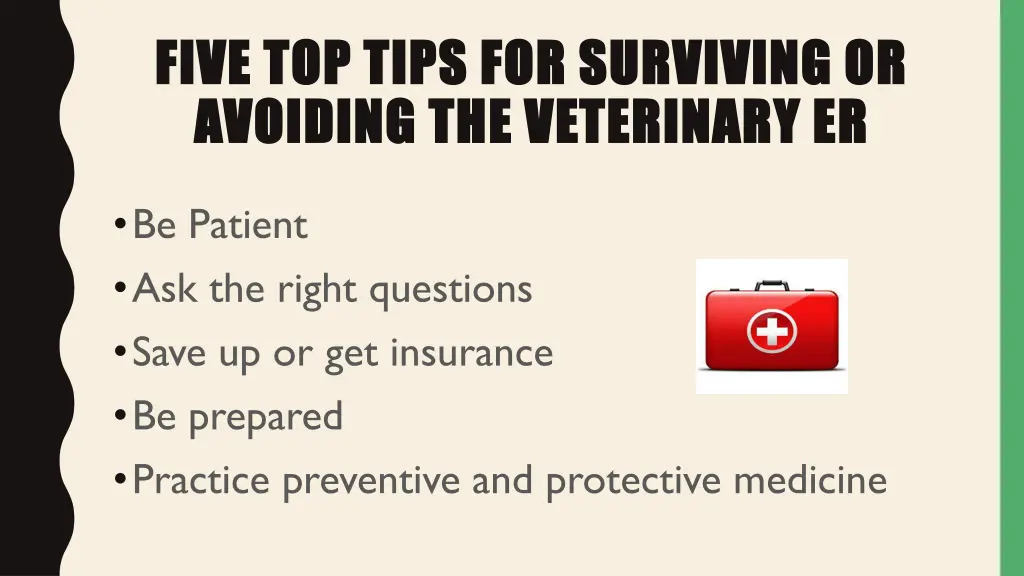 five top tips for surviving or five top tips