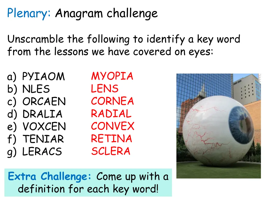 plenary anagram challenge