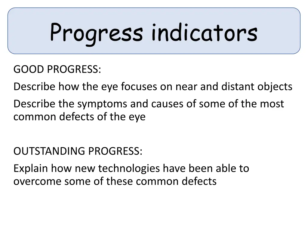 progress indicators