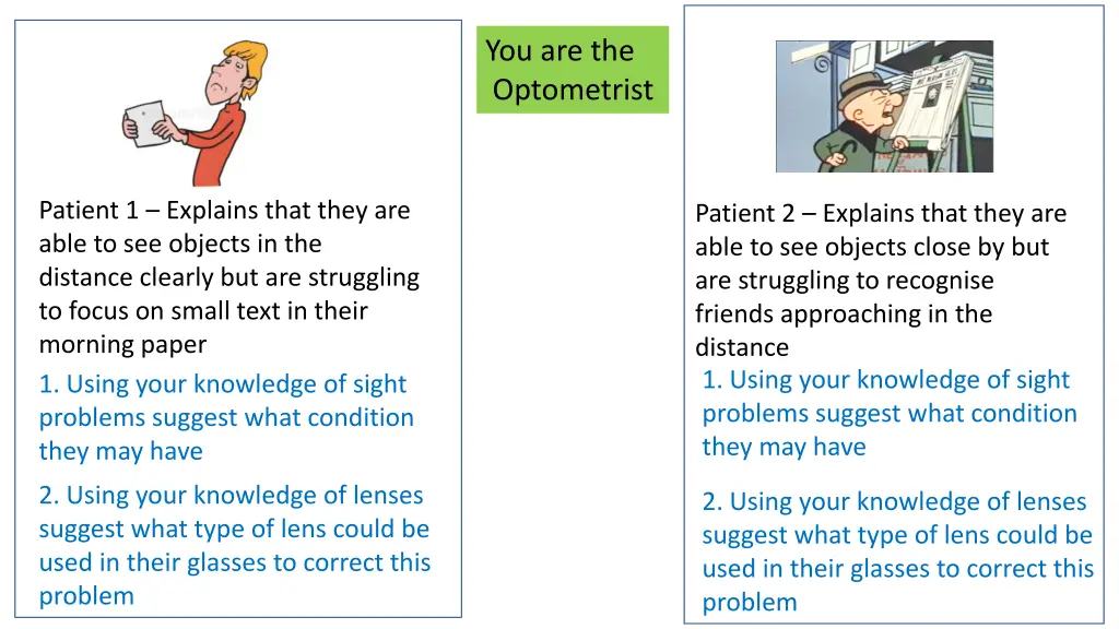 you are the optometrist