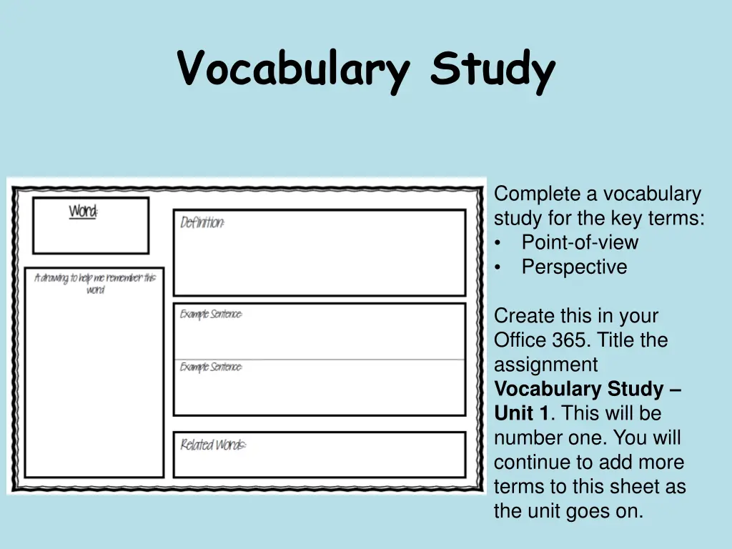 vocabulary study